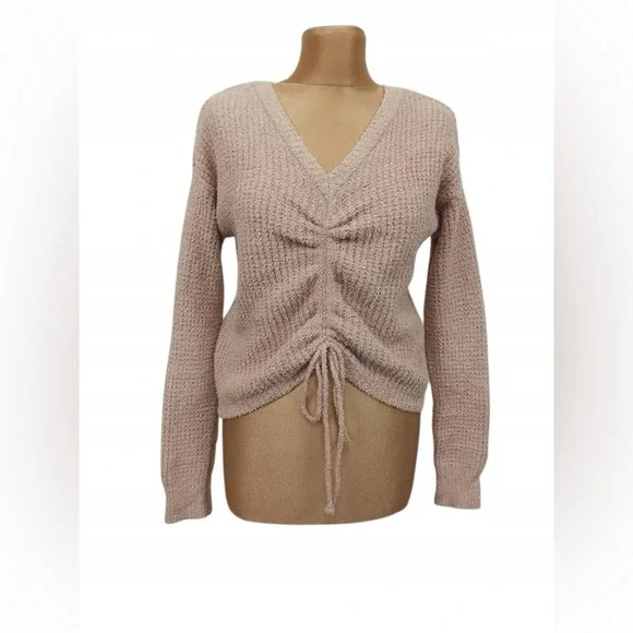 Drawstring Ruched Front Sweater - Picture 4 of 4